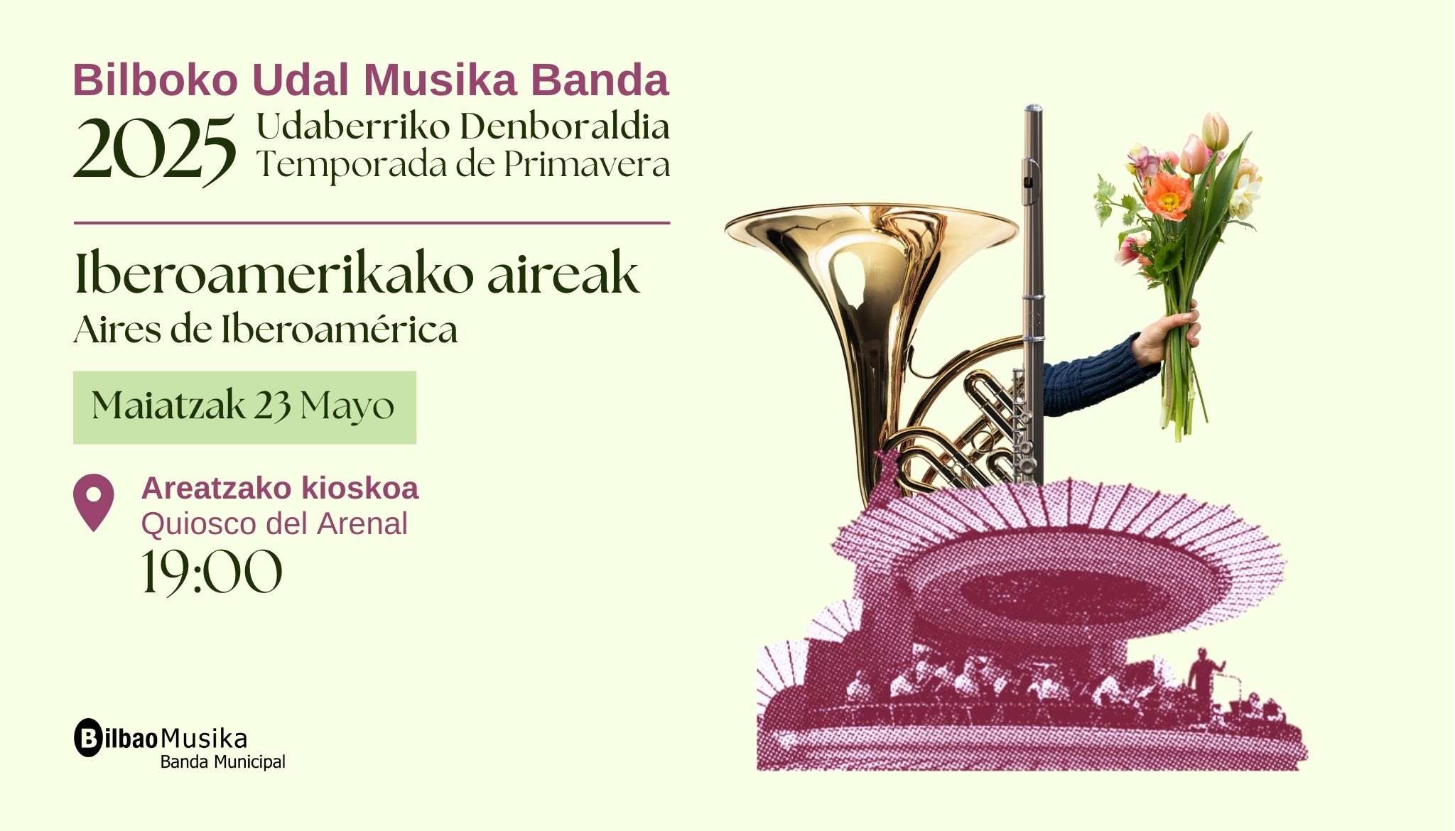 Aires de Iberoamérica en el Kiosko del Arenal con la Banda Municipal de Música de Bilbao