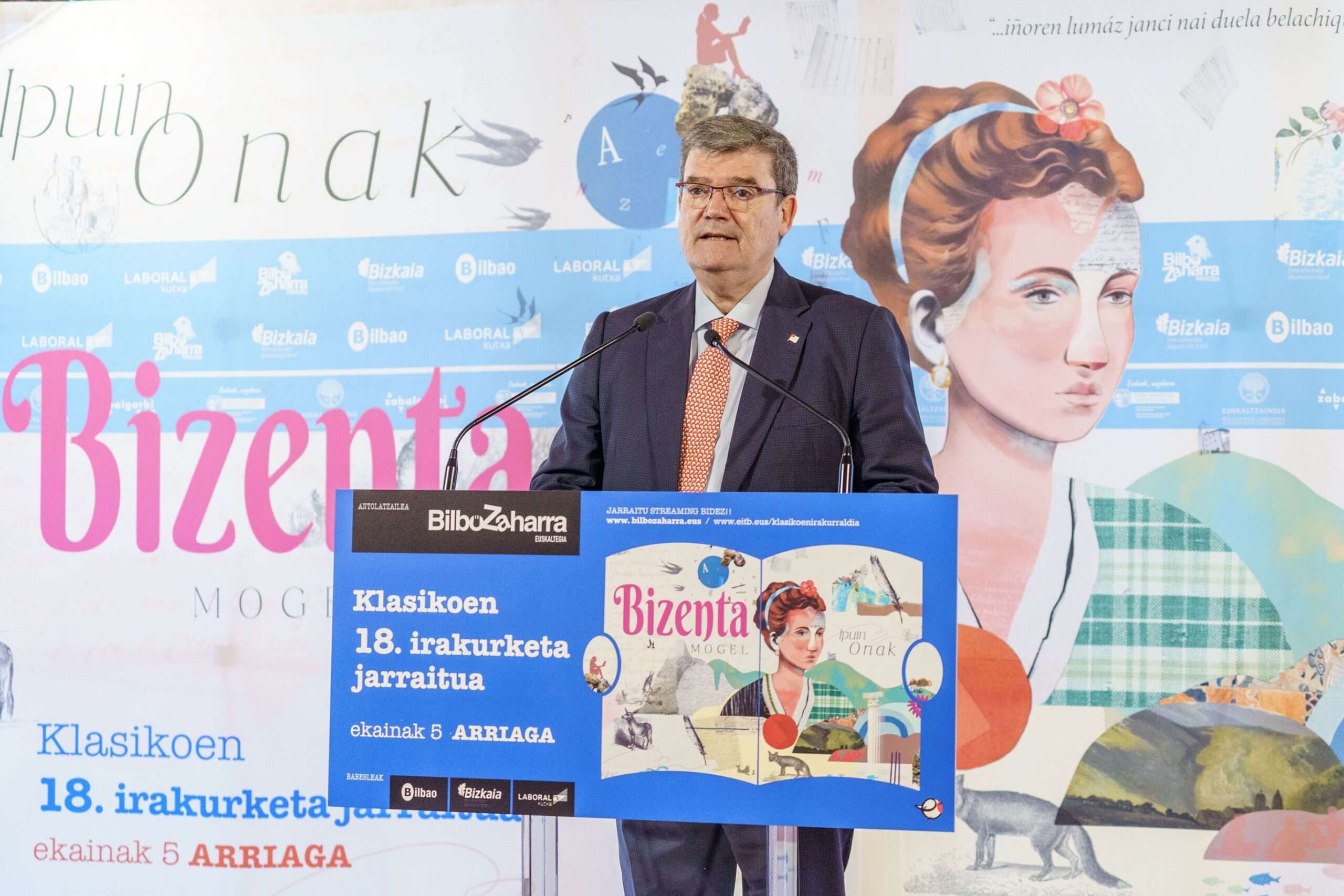 El alcalde de Bilbao lee Ipui Onac de Bizenta Mogel