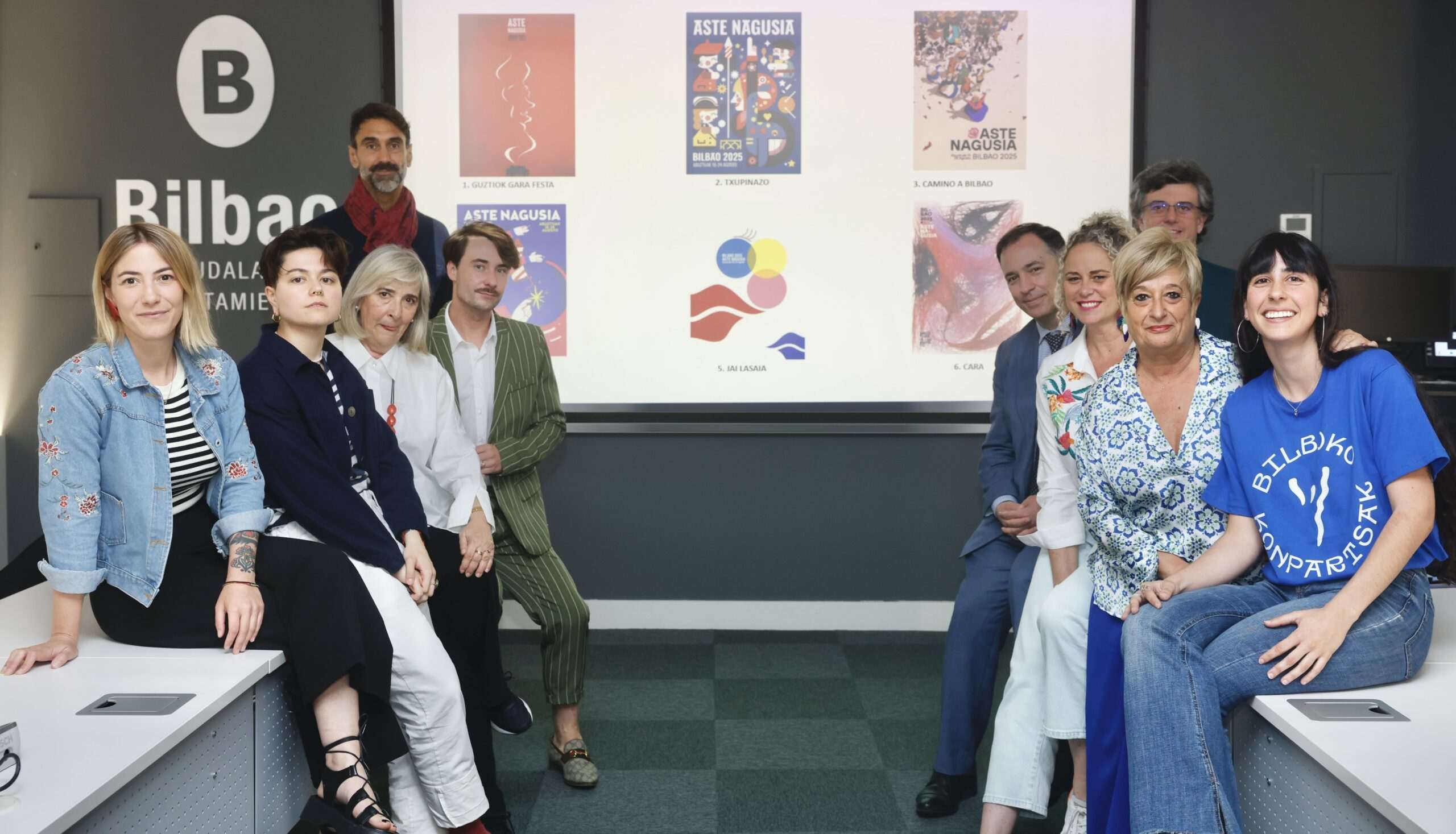 El Ayuntamiento de Bilbao presenta los seis trabajos finalistas del concurso de carteles de Aste Nagusia 2025