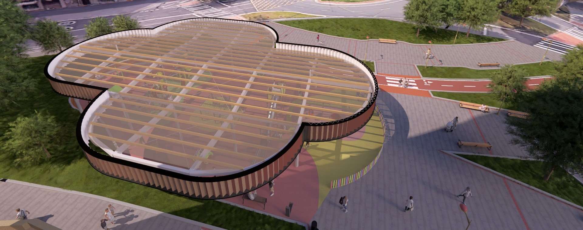 El Ayuntamiento de Bilbao invertirá un millón de euros en la cobertura del área de juegos infantiles de la Plaza de Panera, en Uribarri