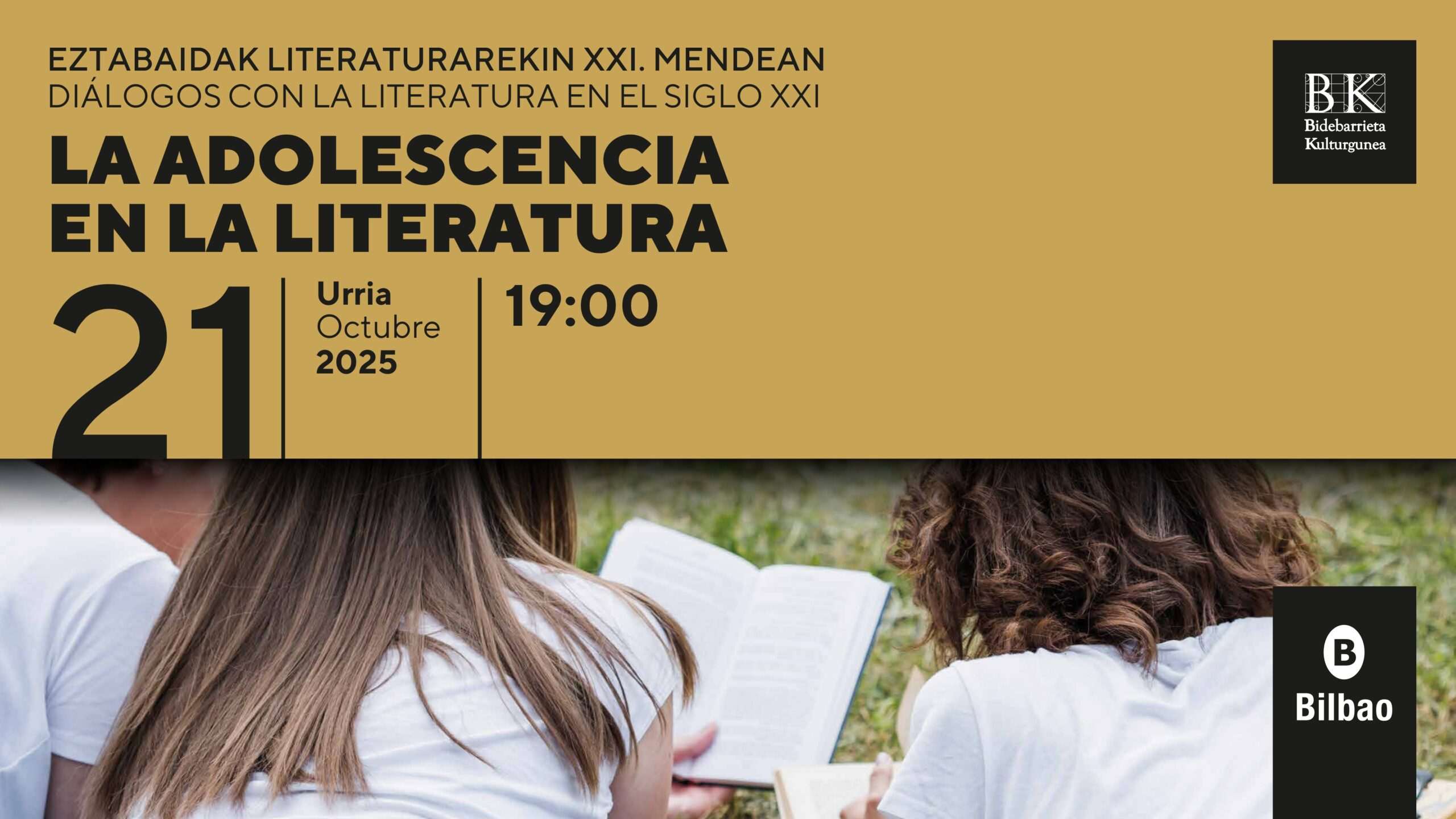Bidebarrieta Kulturgunea acoge una nueva cita del ciclo Diálogos con la literatura en el siglo XXI, dedicado a la adolescencia en la literatura