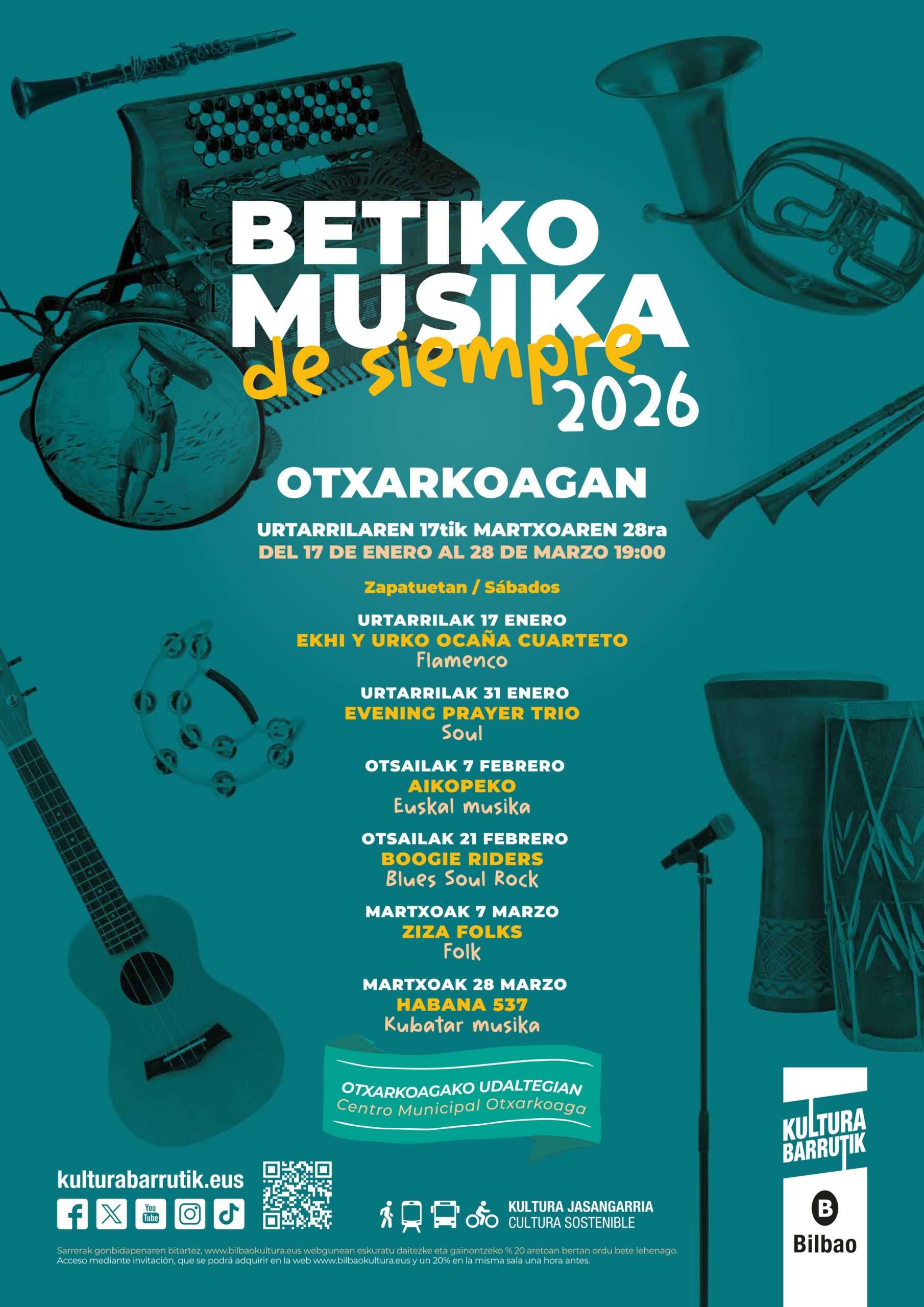 El Ayuntamiento de Bilbao acerca distintos estilos musicales al barrio de Otxarkoaga con Betiko Musika 2026