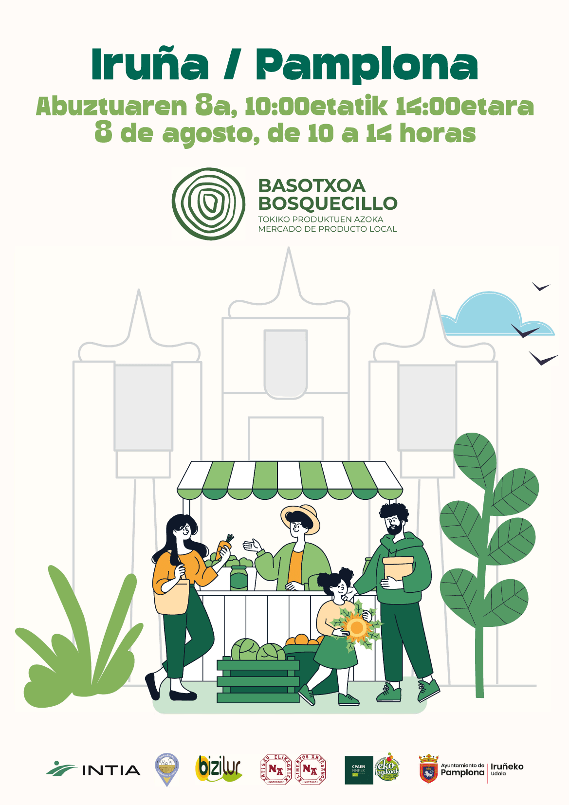 El mercadillo Basotxoa vuelve al Bosquecillo este sábado con un enfoque en ajo y productos ecológicos de temporada