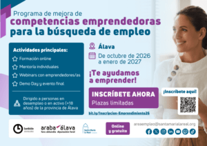 Nuevo programa de formación y asesoramiento en emprendimiento en Álava busca impulsar el autoempleo