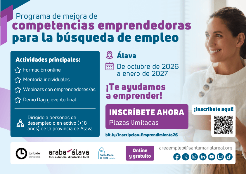Nuevo programa de formación y asesoramiento en emprendimiento en Álava busca impulsar el autoempleo