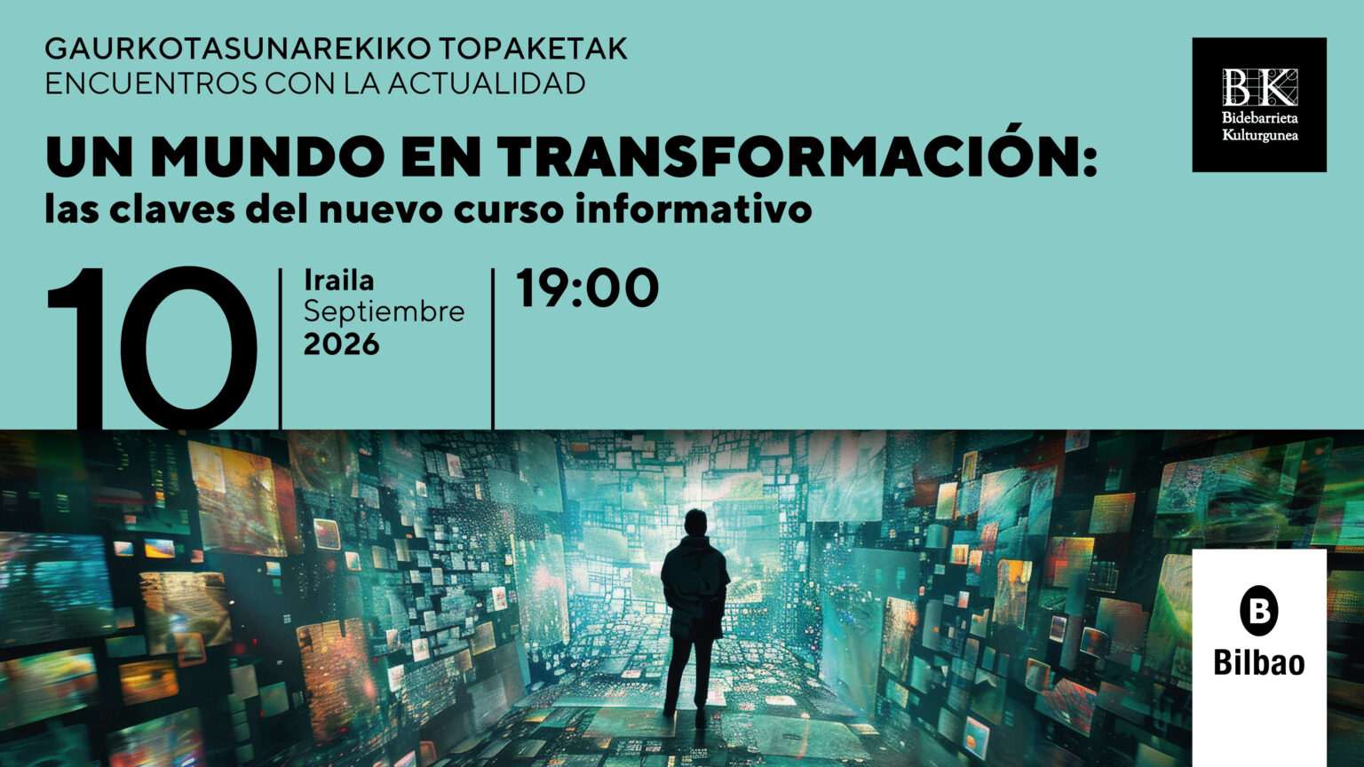 Bidebarrieta Kulturgunea acoge un nuevo encuentro del ciclo Encuentros con la actualidad centrado en las claves del nuevo curso informativo