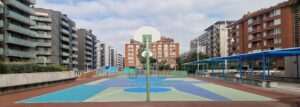 Finalización de las obras de renovación del área deportiva en la Plaza María Josefa Sancho de Guerra, en Ibarrekolanda