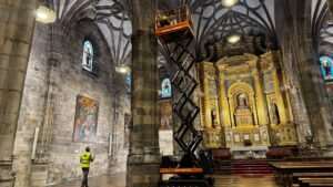 Inician trabajos preparatorios para la excavación arqueológica en la Basílica de Begoña