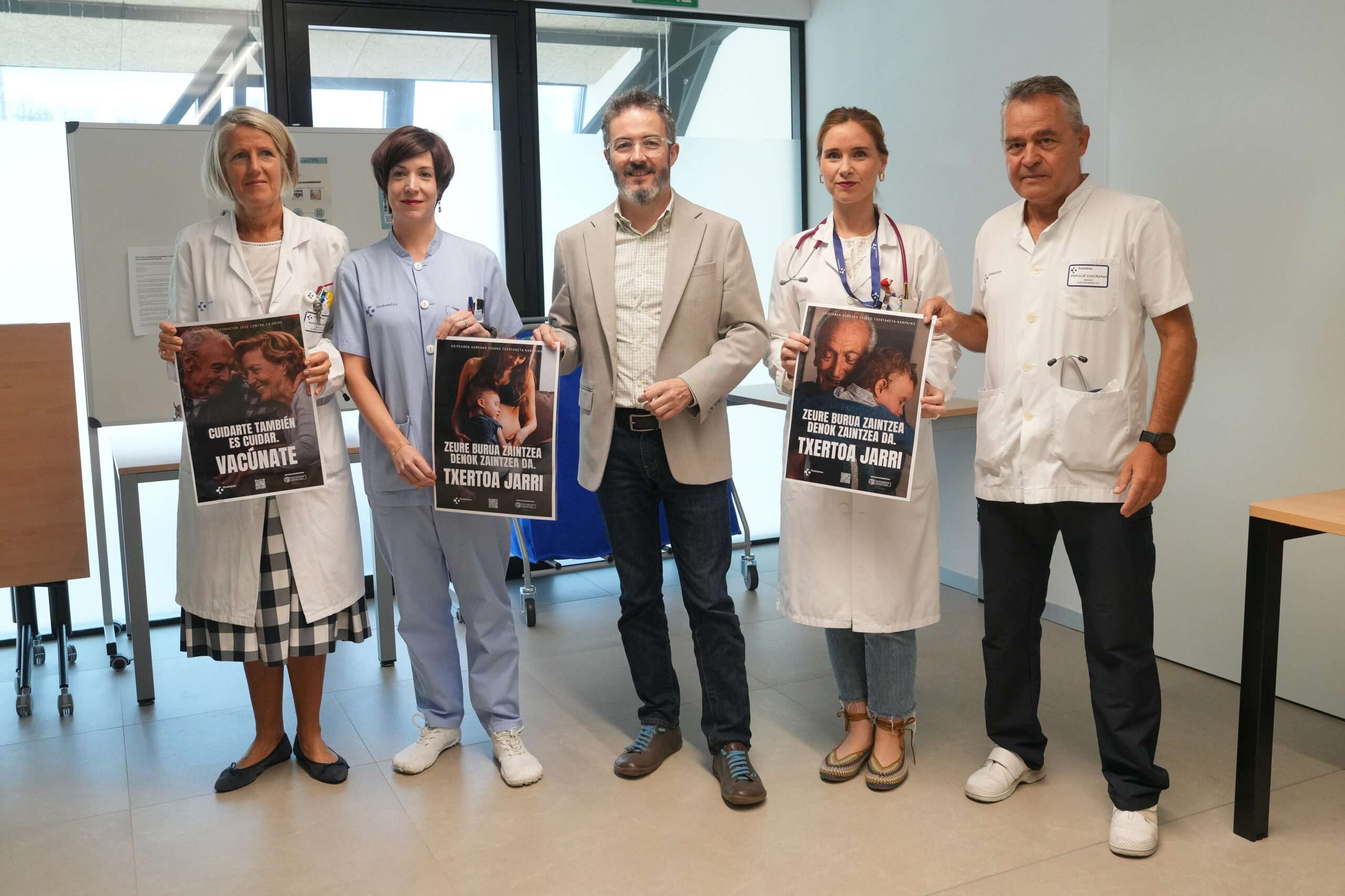 Osakidetza lanza la campaña de vacunación contra la gripe y la Covid 19 con el lema “cuidarte también es cuidar”