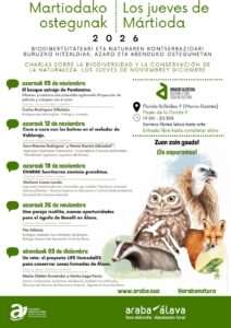 Ciclo de charlas sobre biodiversidad y conservación de la naturaleza en noviembre por la Diputación Foral de Álava