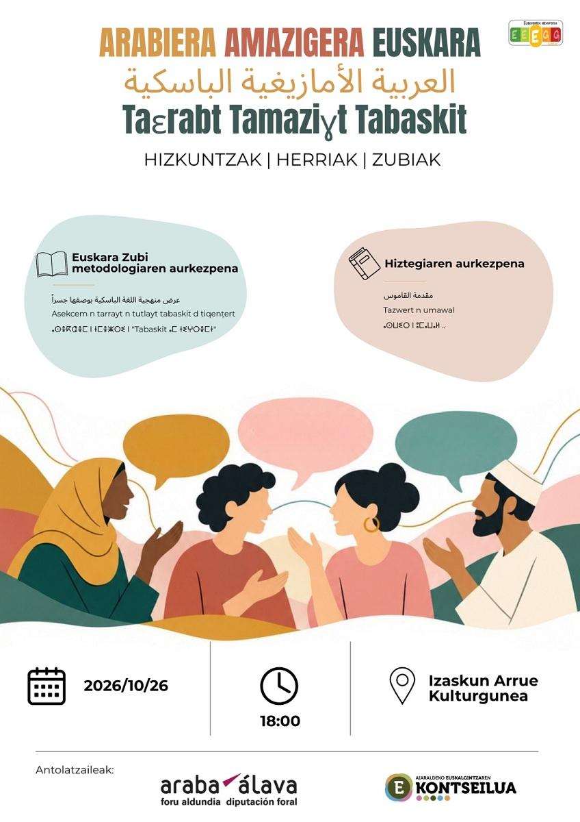 La Diputación Foral de Álava y el Consejo de Euskalgintza presentan un diccionario en euskera, árabe y amazige para nuevos hablantes en