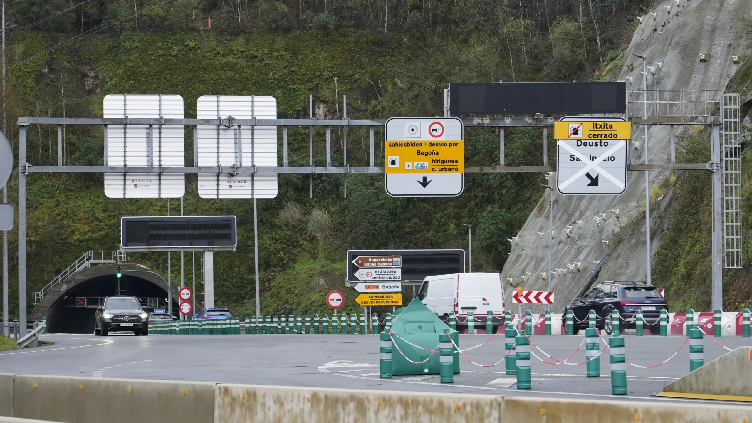 Cierre del tramo La Salve Txorierri de los túneles de Artxanda por obras de rehabilitación durante cinco meses a partir del 2 de noviembre de