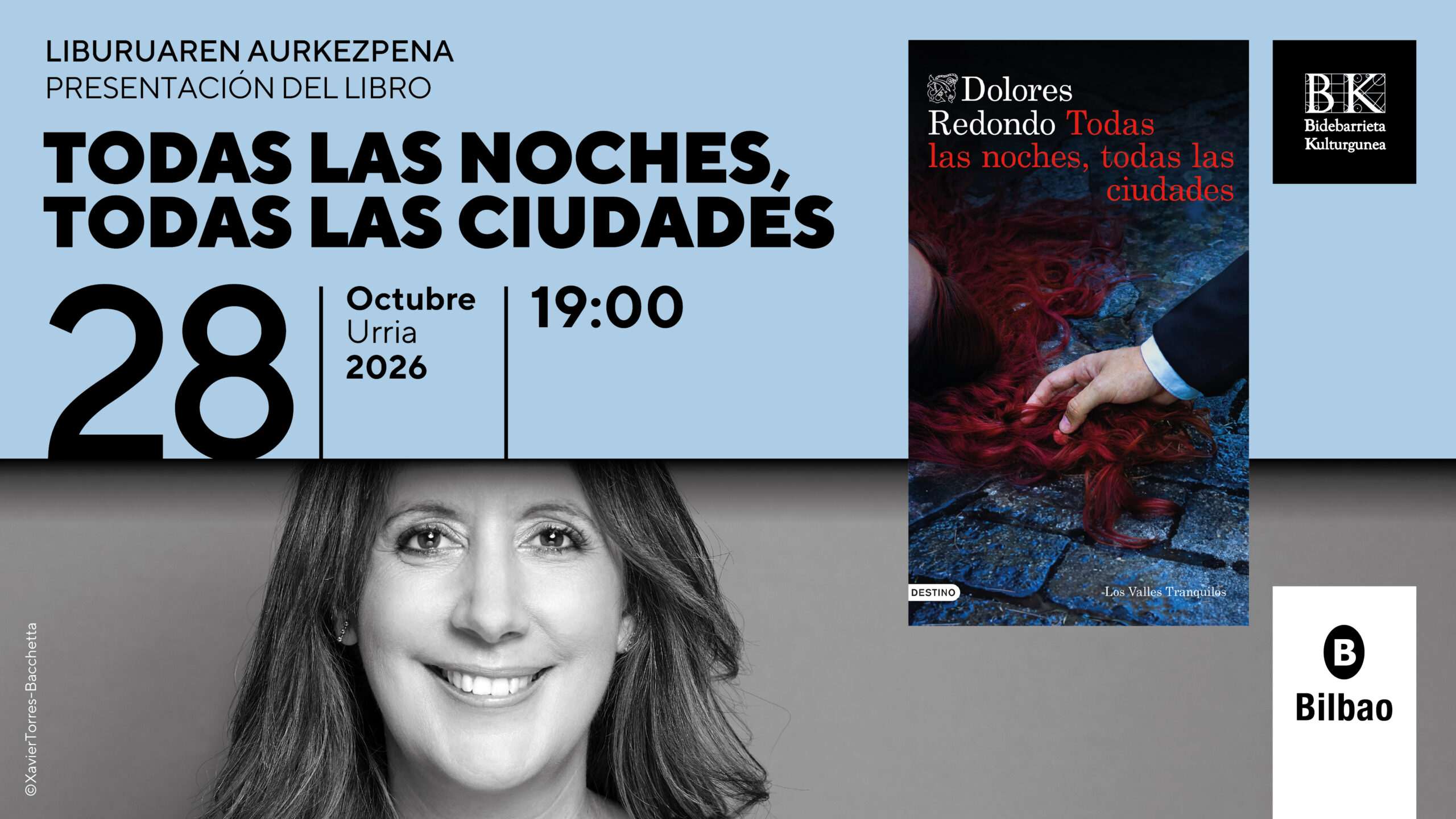 Presentaciones de los libros de Alana S. Portero, Blanca Sarasua, Dolores Redondo y Mariana Enriquez en el BIDEBARRIETA KULTURGUNEA durante octubre